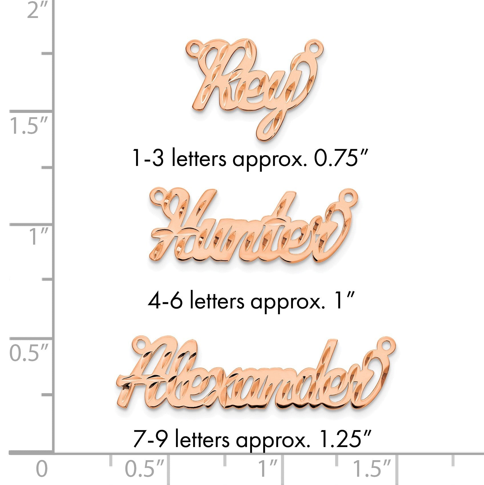 14K Roségold Diamantiert Name Platte