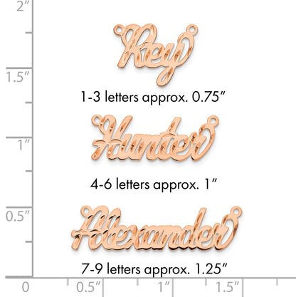 14K Roségold Diamantiert Name Platte