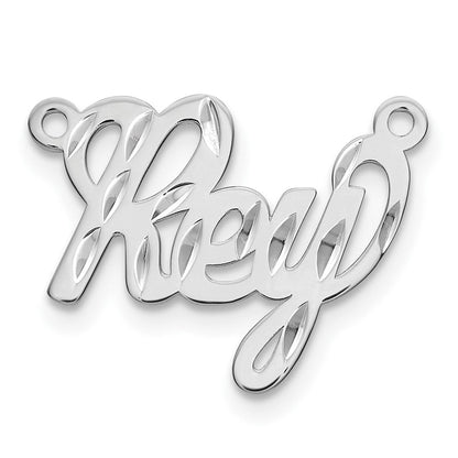 14K Weißgold Diamantiert Name Platte