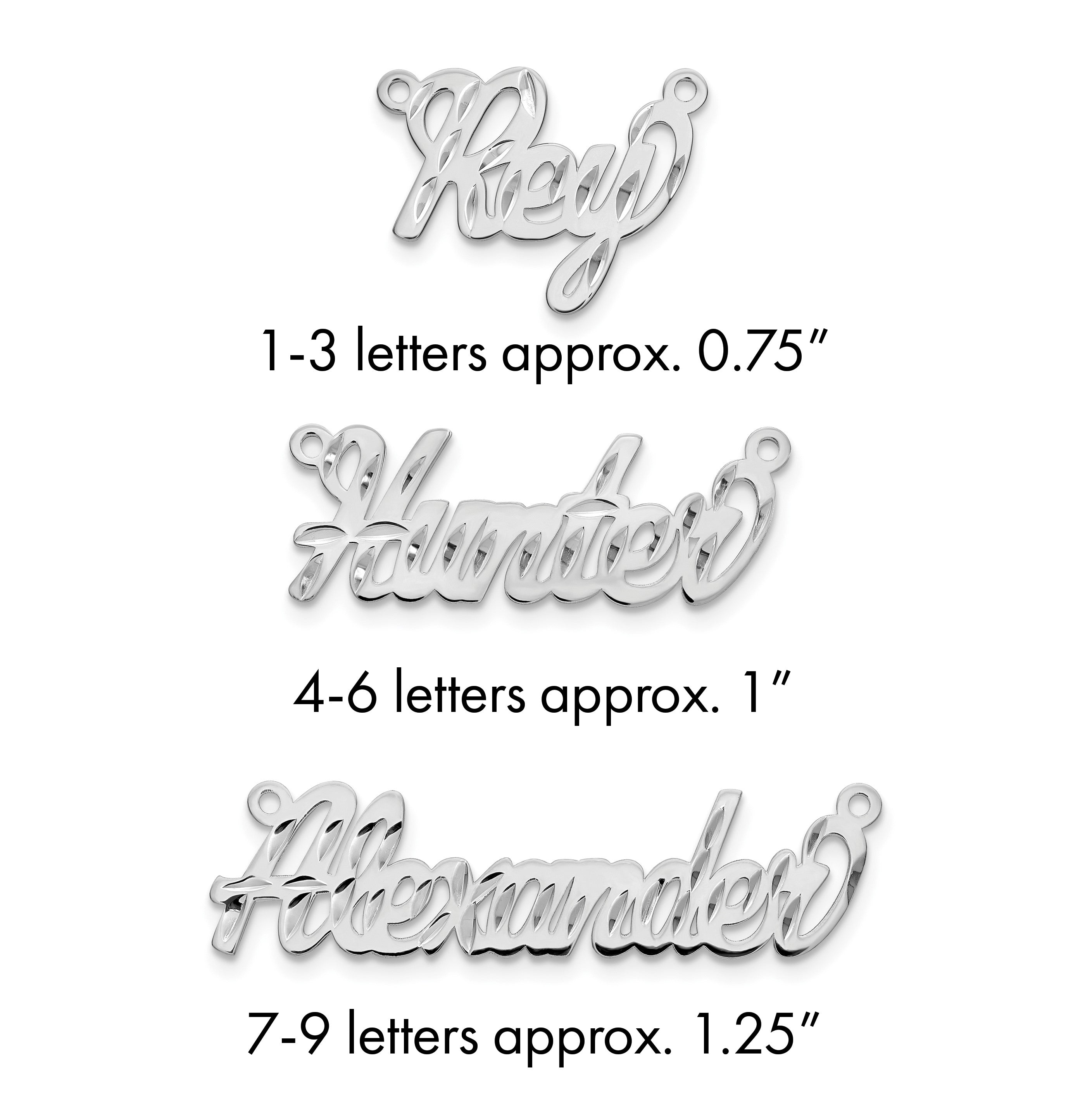 14K Weißgold Diamantiert Name Platte