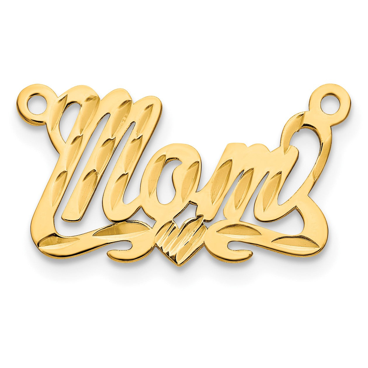 14K Gelbgold Diamantiert Herz Name Platte
