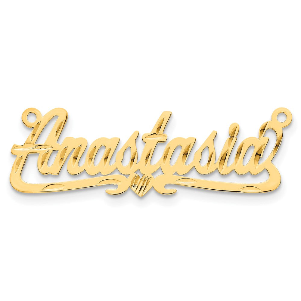 Vergoldet Sterlingsilber /gold Diamantiert Herz Name Platte