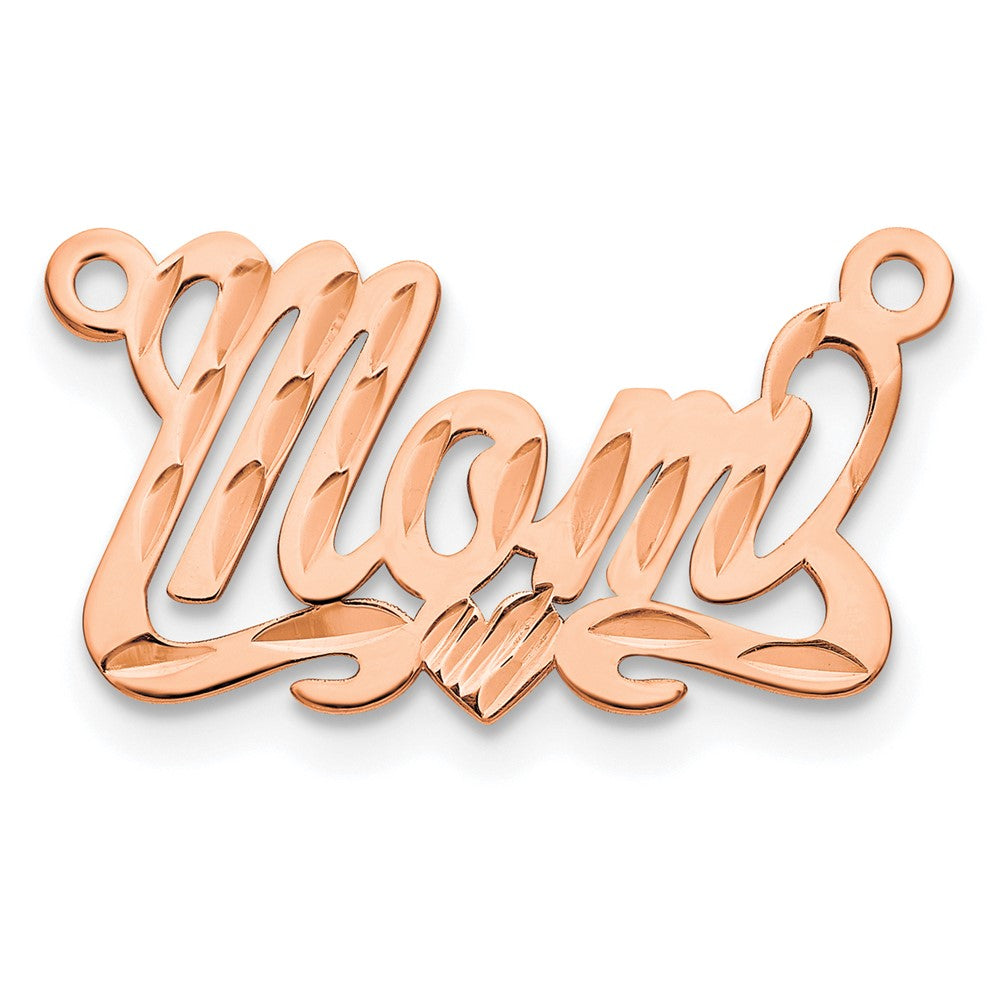 14K Roségold Diamantiert Herz Name Platte