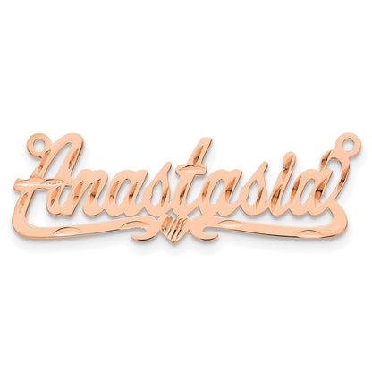 14K Roségold Diamantiert Herz Name Platte