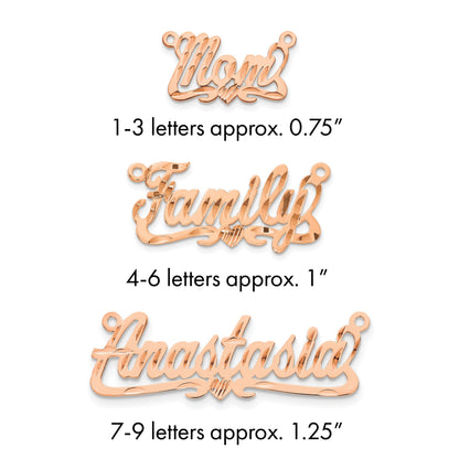 Roségoldbeschichtet Sterlingsilber /rose Diamantiert Herz Name Platte