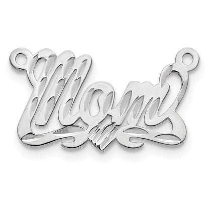 Sterlingsilber Silber/rhodiniert Diamantiert Herz Name Platte