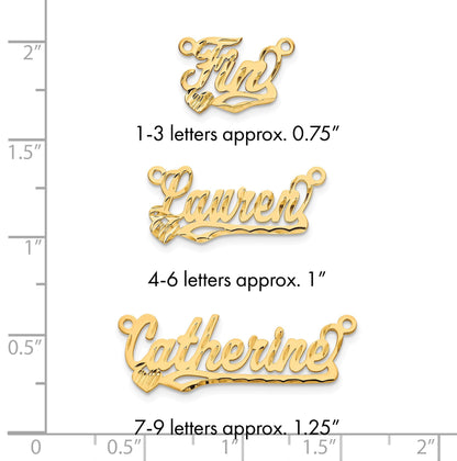 14K Gelbgold Diamantiert Herz Name Platte