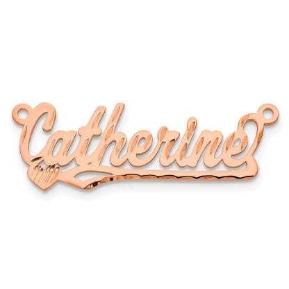 14K Roségold Diamantiert Herz Name Platte
