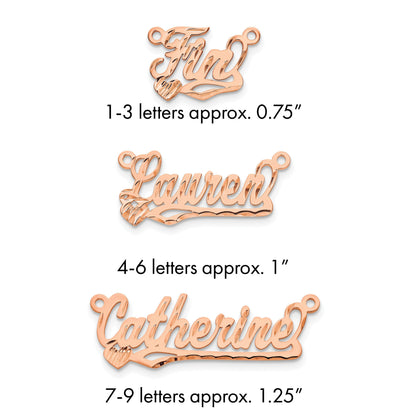 Roségoldbeschichtet Sterlingsilber /rose Diamantiert Herz Name Platte