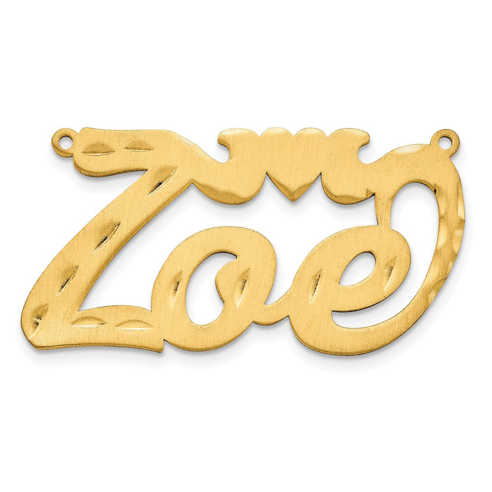 Vergoldet Sterlingsilber /gold Satiniert Diamantiert Herz Name Platte