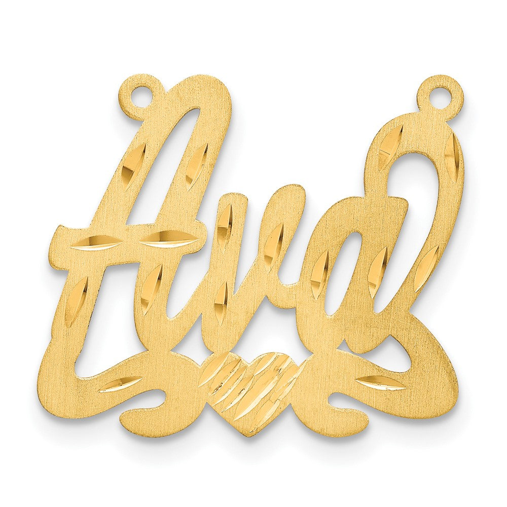 Vergoldet Sterlingsilber /gold Satiniert Diamantiert Herz Name Platte