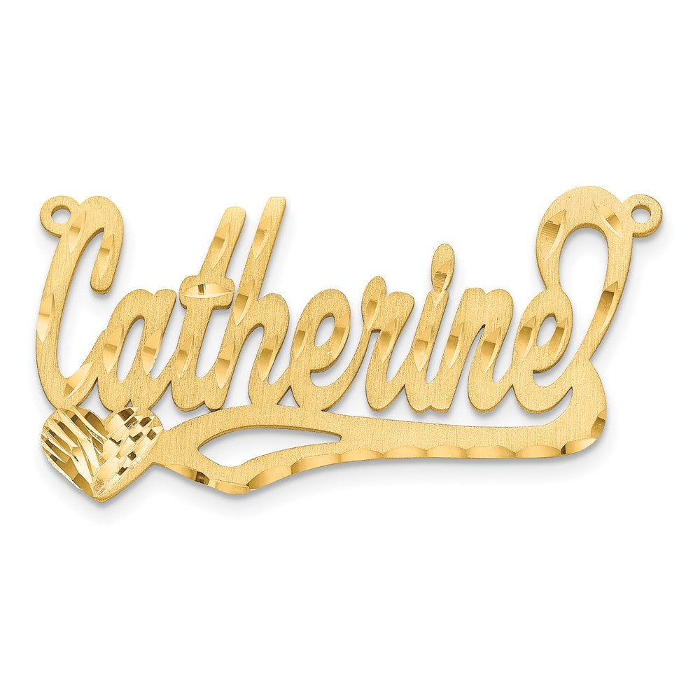 Vergoldet Sterlingsilber /gold Satiniert Diamantiert Herz Name Platte