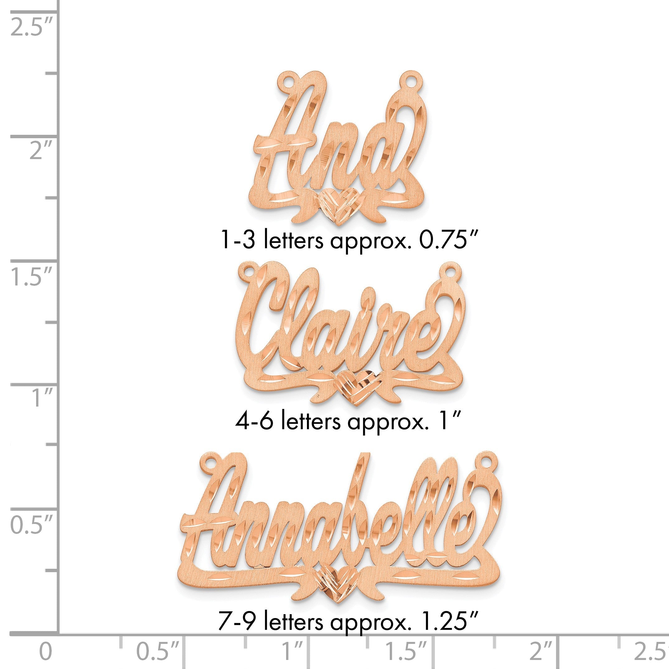 Roségoldbeschichtet Sterlingsilber /rose Satiniert Diamantiert Herz Name Platte