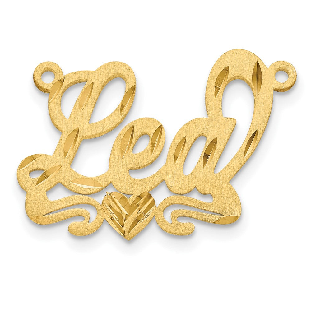Vergoldet Sterlingsilber /gold Satiniert Diamantiert Herz Name Platte