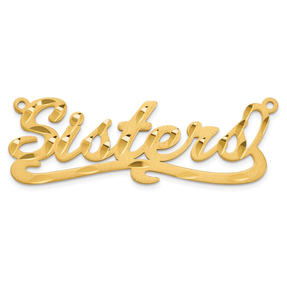 Vergoldet Sterlingsilber /gold Satiniert Diamantiert Name Platte