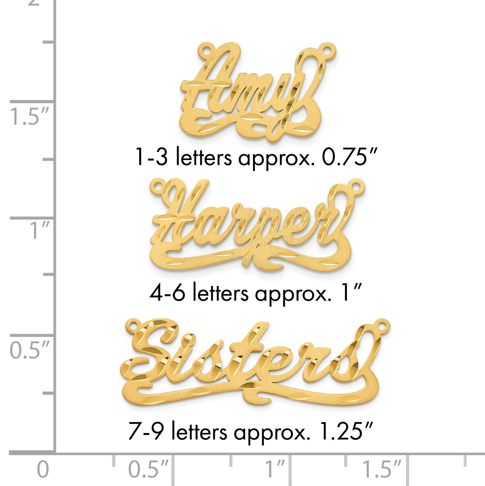 Vergoldet Sterlingsilber /gold Satiniert Diamantiert Name Platte