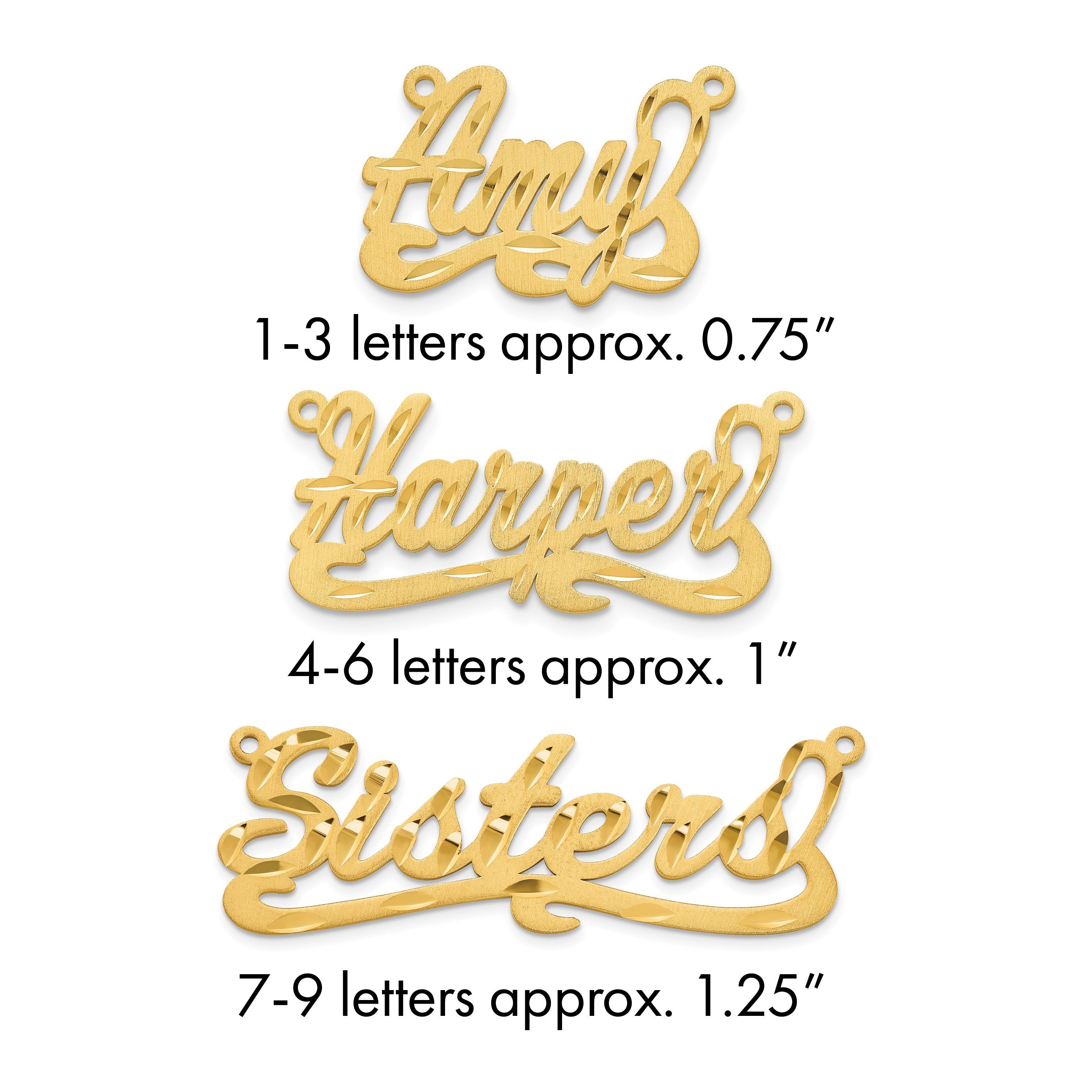 Vergoldet Sterlingsilber /gold Satiniert Diamantiert Name Platte