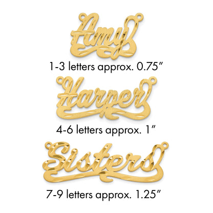 Vergoldet Sterlingsilber /gold Satiniert Diamantiert Name Platte