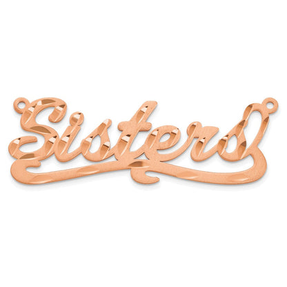 14K Roségold Satiniert Diamantiert Name Platte