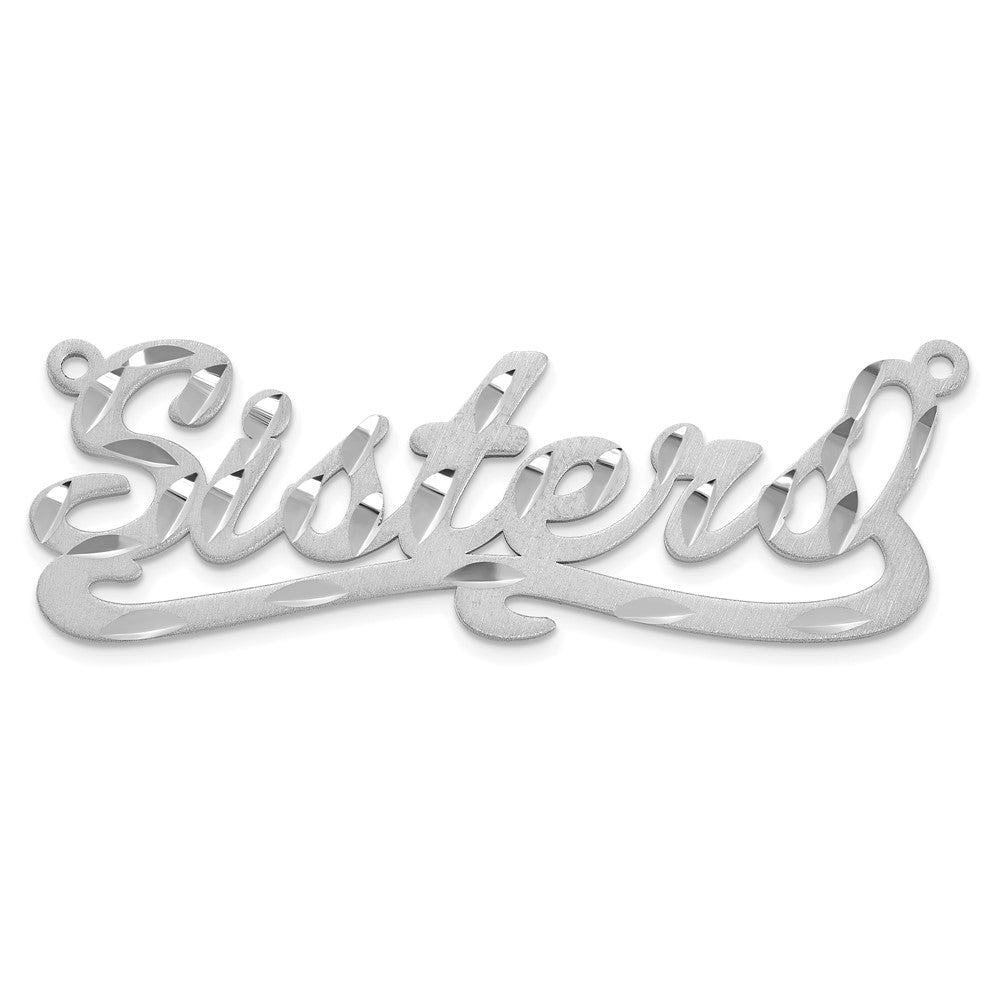 Sterlingsilber Silber/rhodiniert Satiniert Diamantiert Name Platte