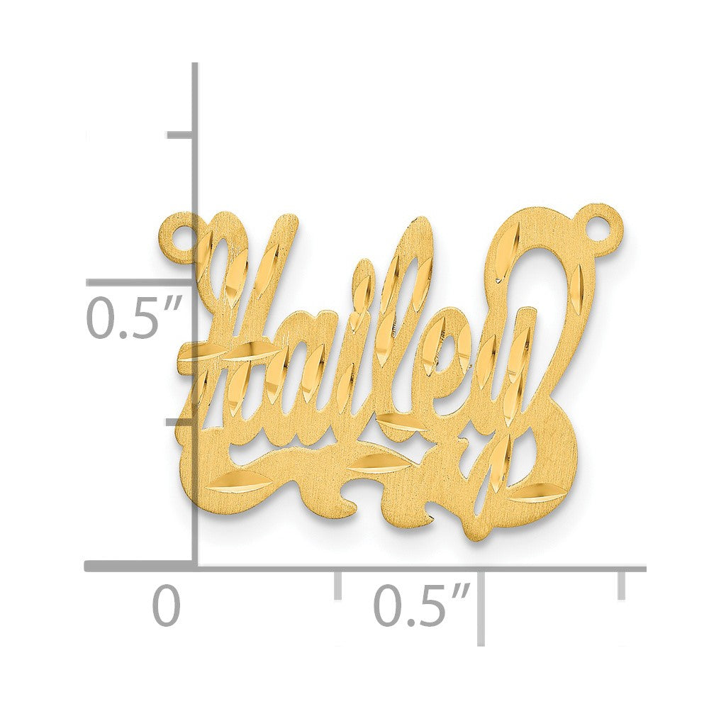 Vergoldet Sterlingsilber /gold Satiniert Diamantiert Name Platte