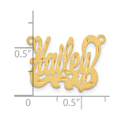 Vergoldet Sterlingsilber /gold Satiniert Diamantiert Name Platte