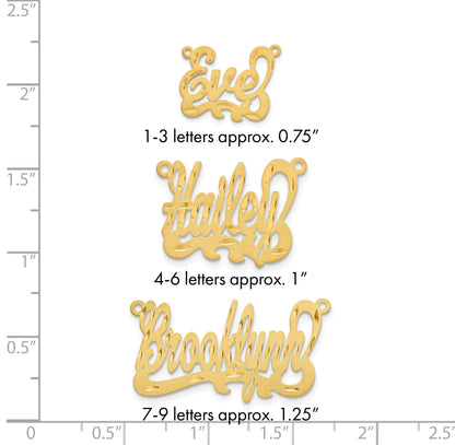 14K Gelbgold Satiniert Diamantiert Name Platte