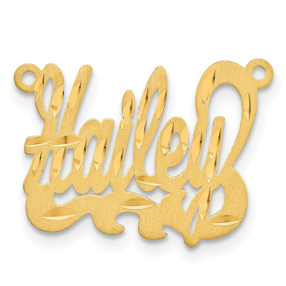 Vergoldet Sterlingsilber /gold Satiniert Diamantiert Name Platte
