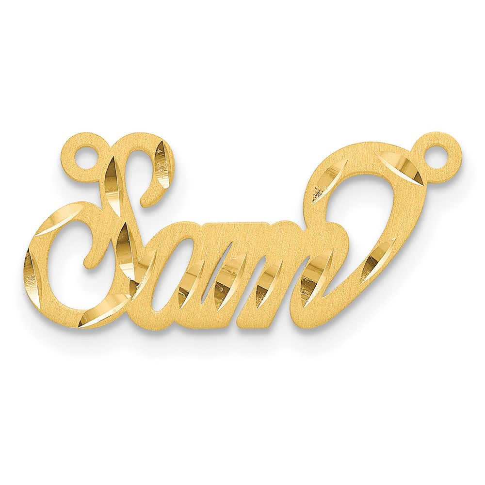 Vergoldet Sterlingsilber /gold Satiniert Diamantiert Name Platte