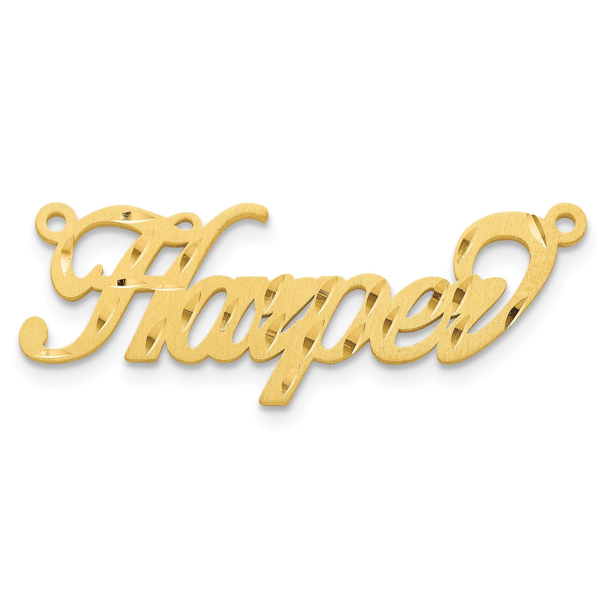 Vergoldet Sterlingsilber /gold Satiniert Diamantiert Name Platte