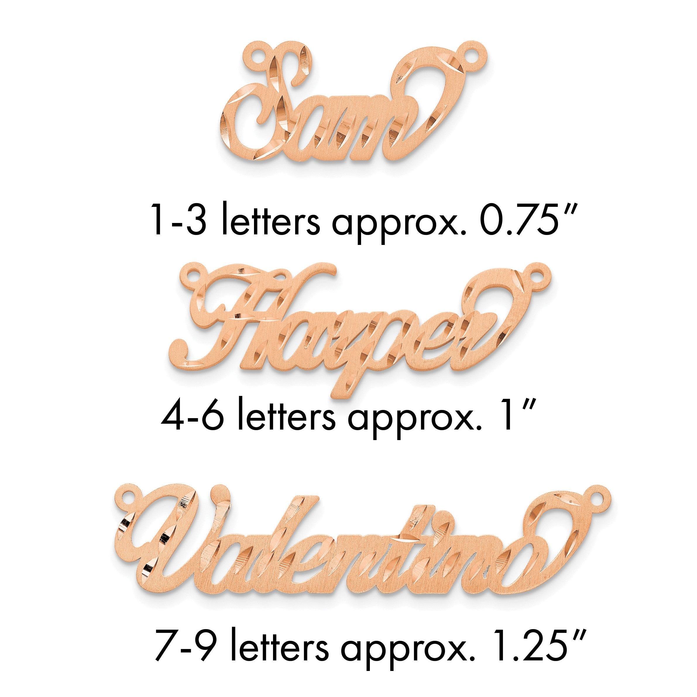 Roségoldbeschichtet Sterlingsilber /rose Satiniert Diamantiert Name Platte