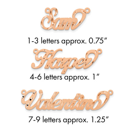 Roségoldbeschichtet Sterlingsilber /rose Satiniert Diamantiert Name Platte