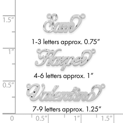 Sterlingsilber Silber/rhodiniert Satiniert Diamantiert Name Platte
