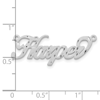 Sterlingsilber Silber/rhodiniert Satiniert Diamantiert Name Platte