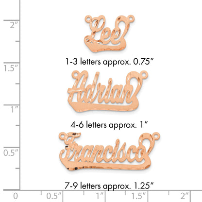 14K Roségold Satiniert Diamantiert Underlined Name Platte