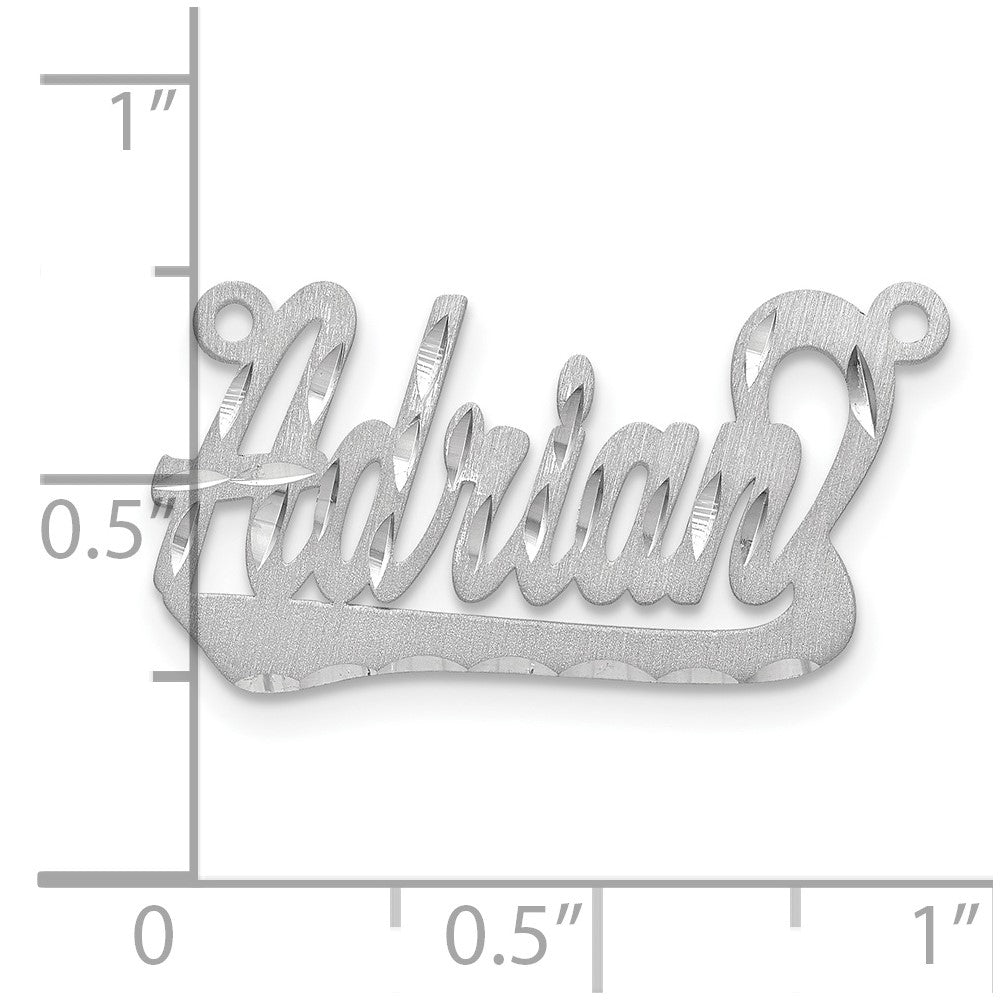 Sterlingsilber Rhodiniert Satiniert Diamantiert Underlined Name Platte