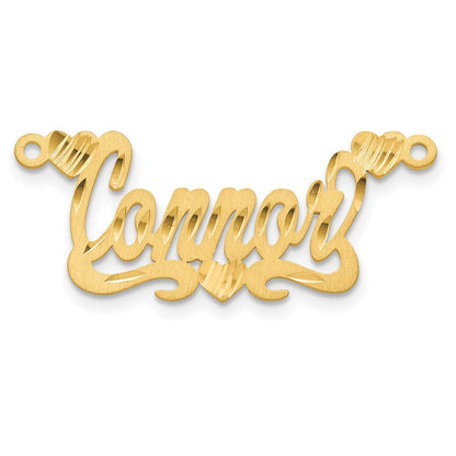 Vergoldet Sterlingsilber /gold Satiniert Diamantiert Herzen Name Platte