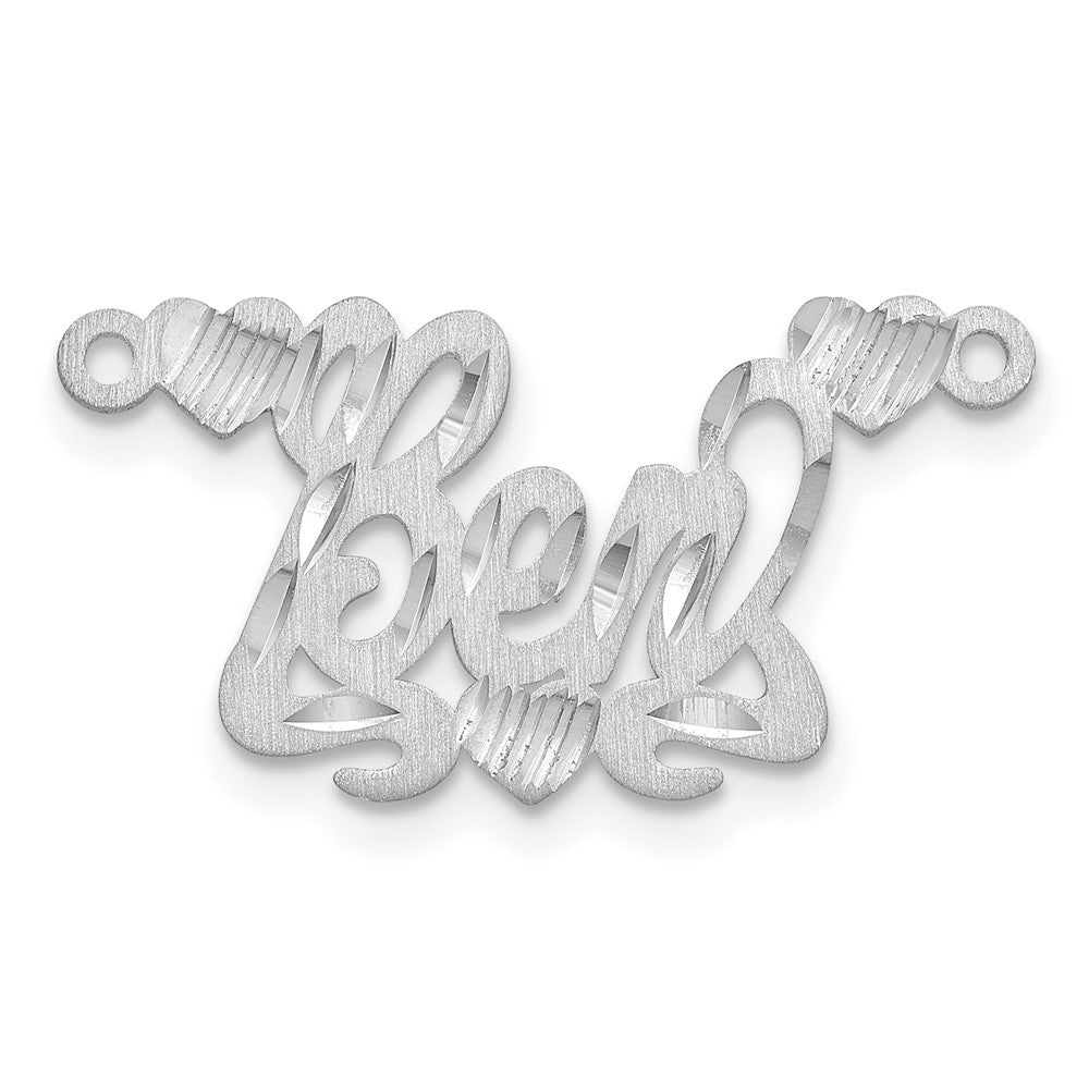 Sterlingsilber Silber/rhodiniert Satiniert Diamantiert Herzen Name Platte