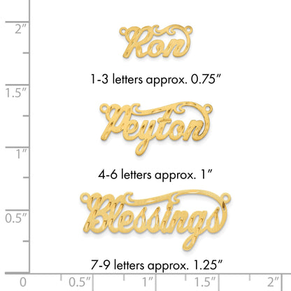 Vergoldet Sterlingsilber /gold Satiniert Diamantiert Name Platte