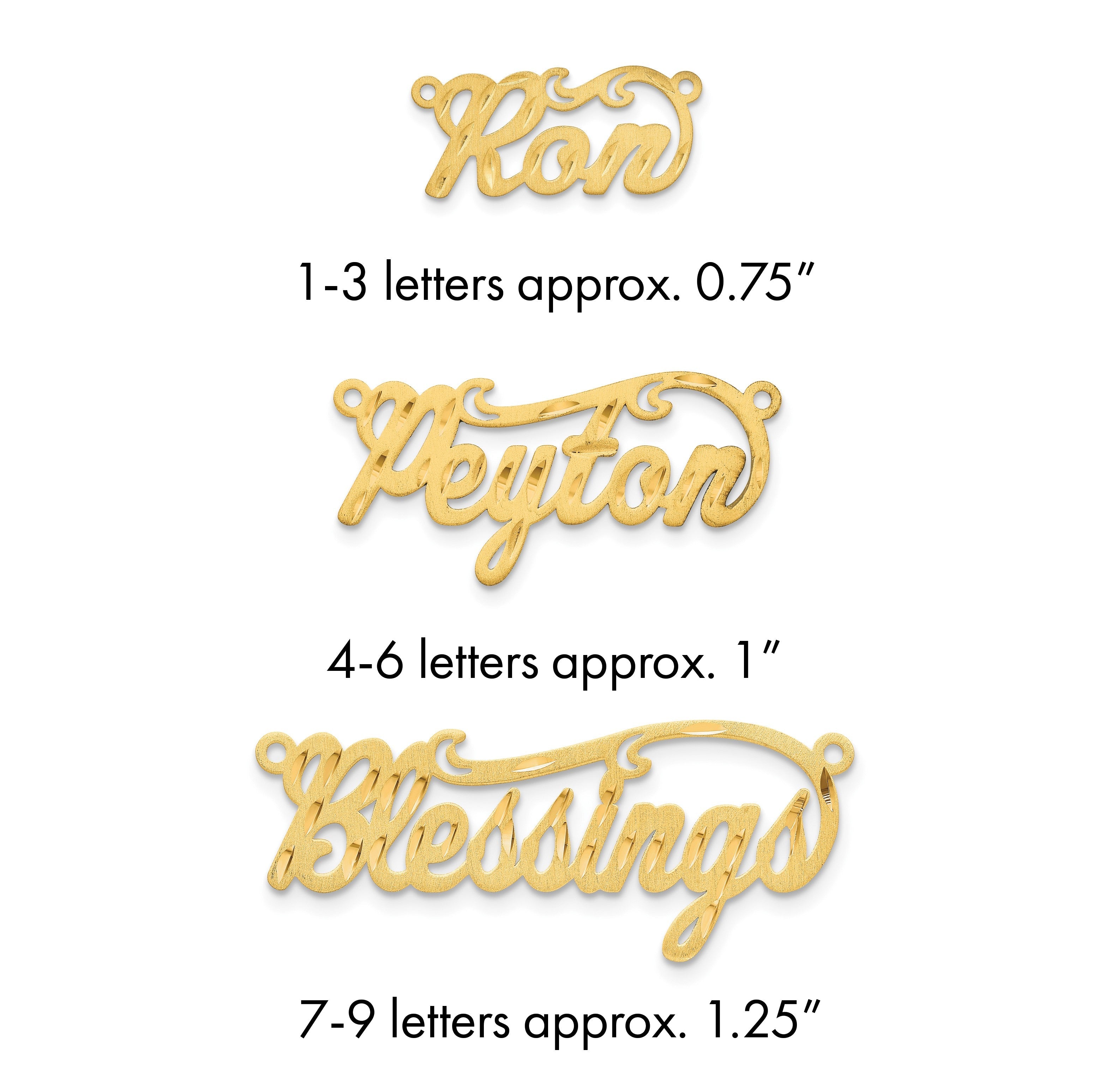 Vergoldet Sterlingsilber /gold Satiniert Diamantiert Name Platte