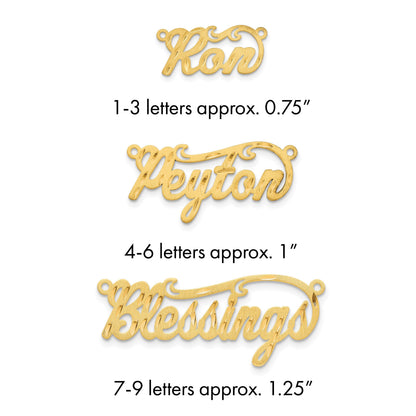 Vergoldet Sterlingsilber /gold Satiniert Diamantiert Name Platte