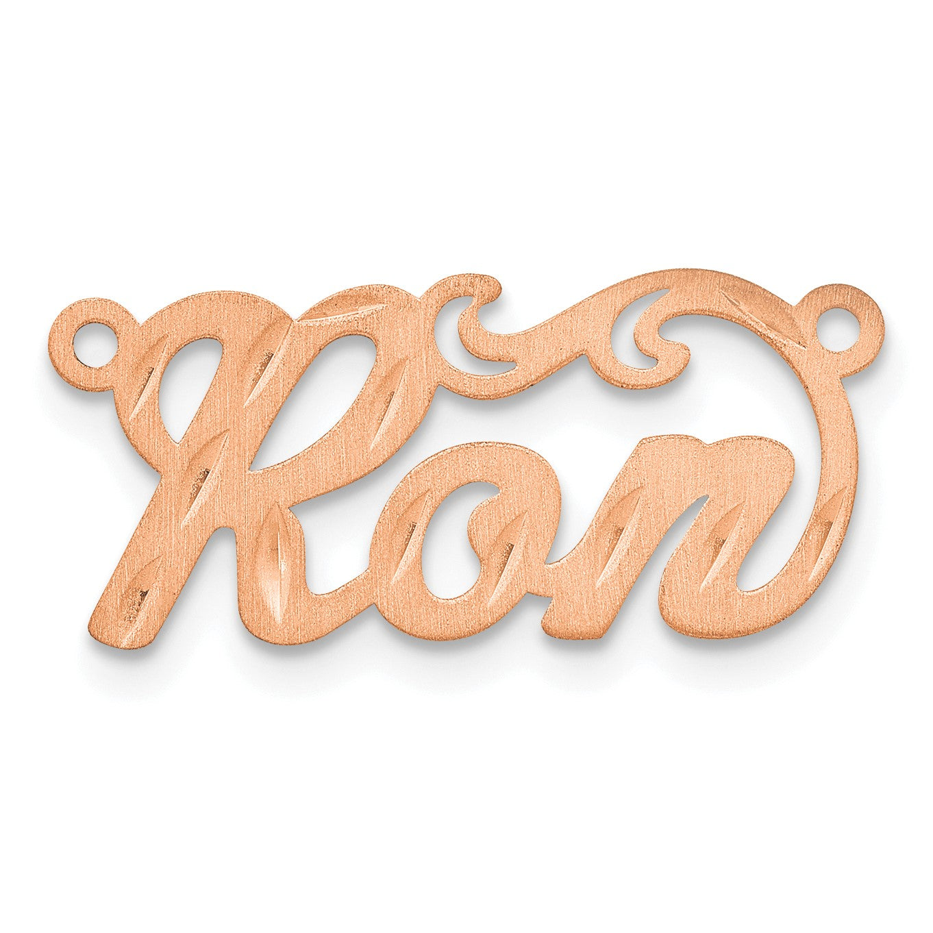 14K Roségold Satiniert Diamantiert Name Platte