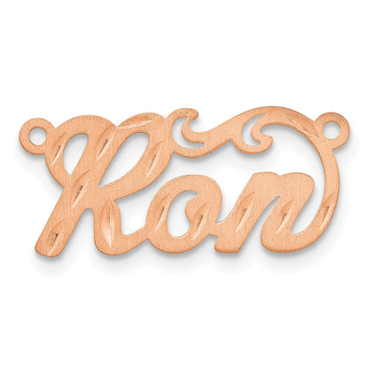 14K Roségold Satiniert Diamantiert Name Platte