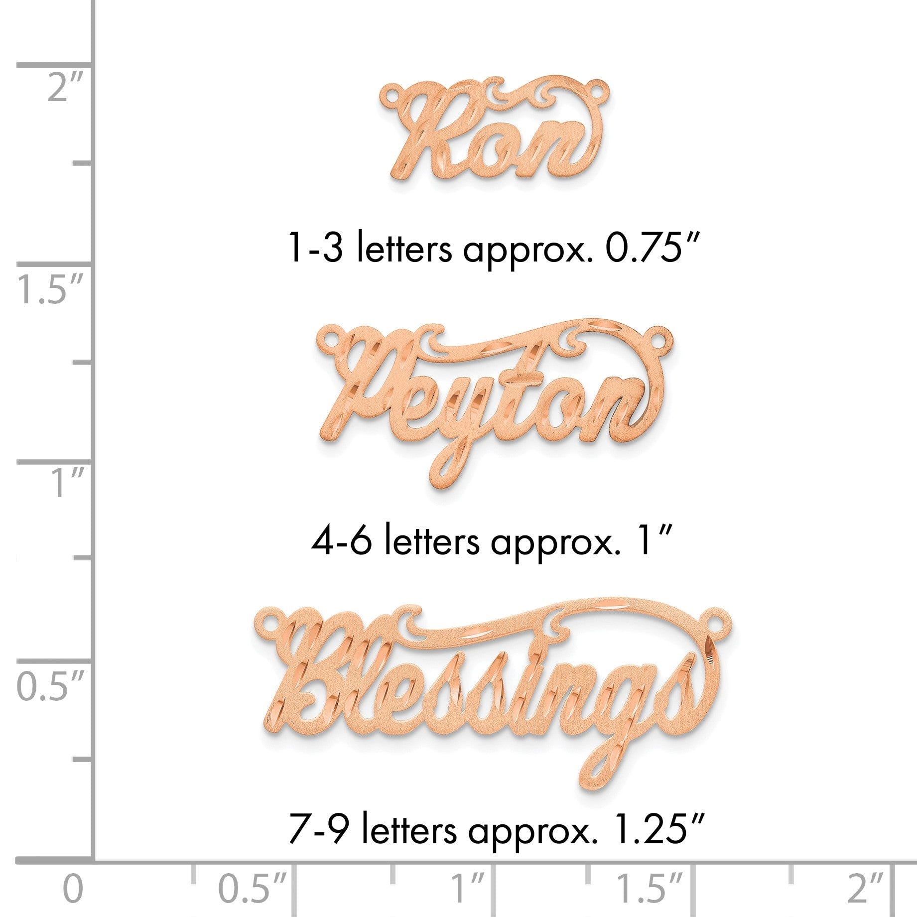 Roségoldbeschichtet Sterlingsilber /rose Satiniert Diamantiert Name Platte
