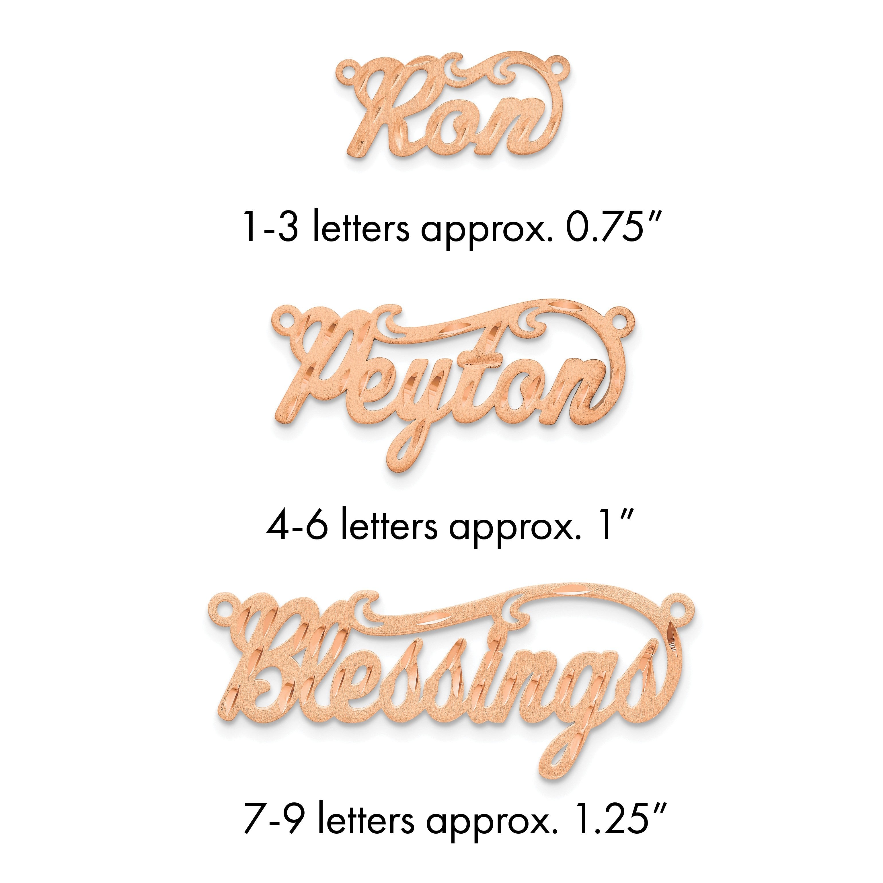 Roségoldbeschichtet Sterlingsilber /rose Satiniert Diamantiert Name Platte