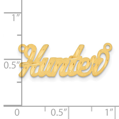 14K Gelbgold Satiniert Diamantiert Name Platte