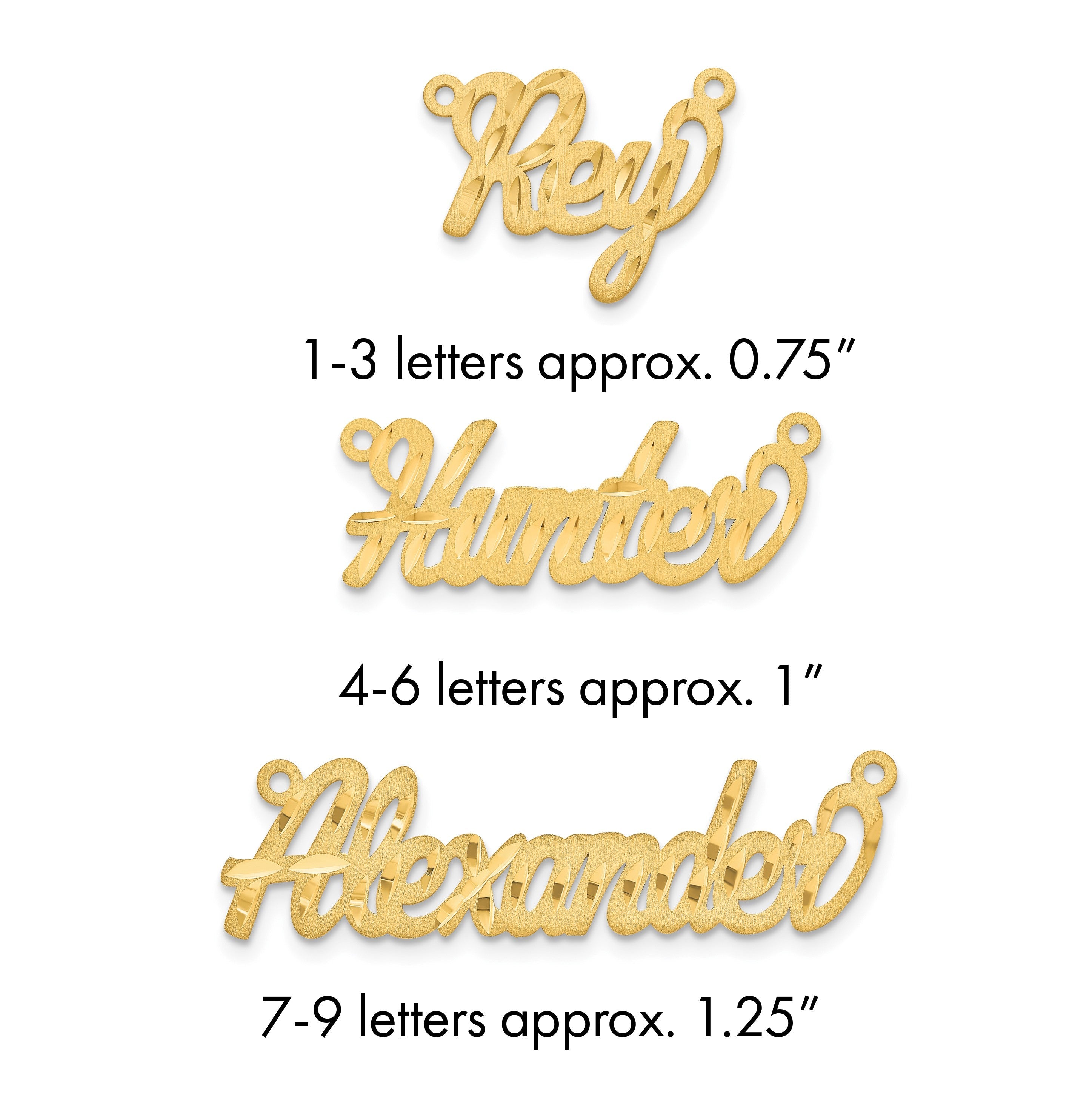 Vergoldet Sterlingsilber /gold Satiniert Diamantiert Name Platte