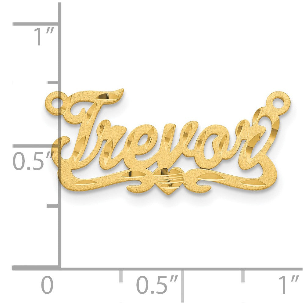 Vergoldet Sterlingsilber /gold Satiniert Diamantiert Herz Name Platte