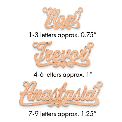 14K Roségold Satiniert Diamantiert Herz Name Platte