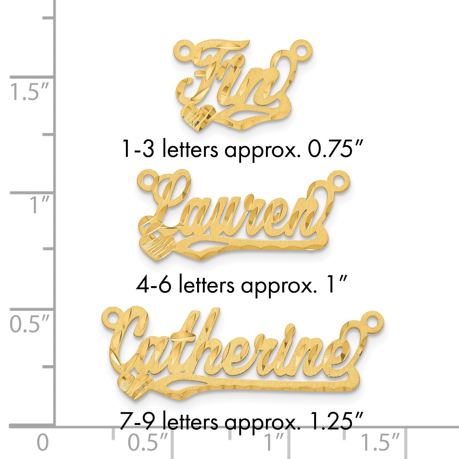 14K Gelbgold Satiniert Diamantiert Herz Name Platte